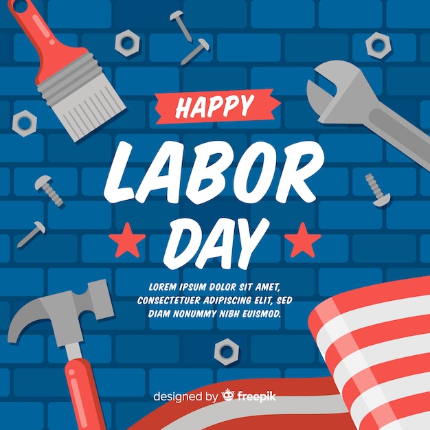 Labor day background flat style