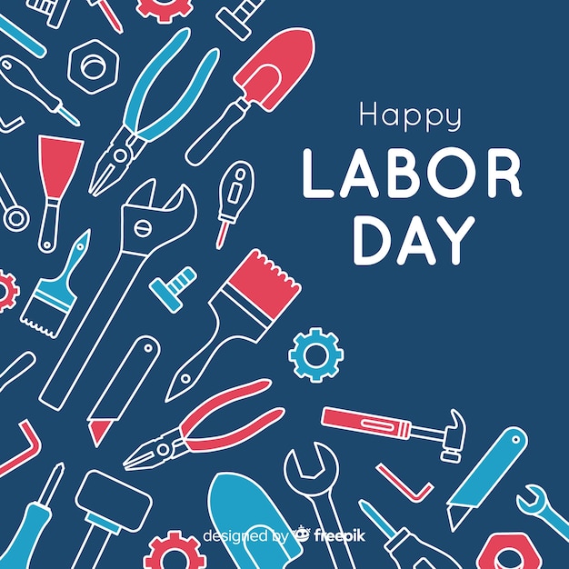 Free Vector labor day background flat style