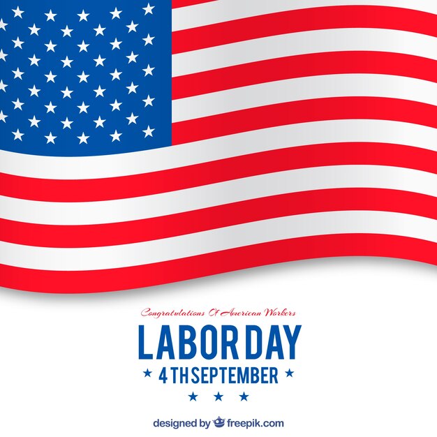 Labor day background with american flag