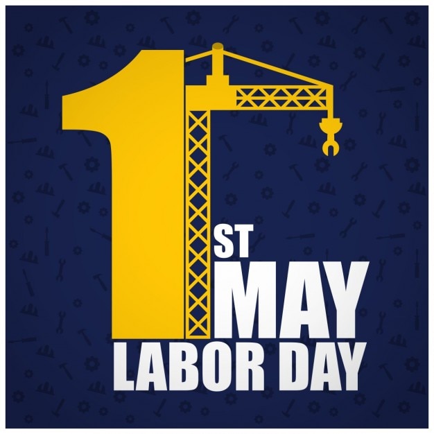 Free Vector labor day background with a crane