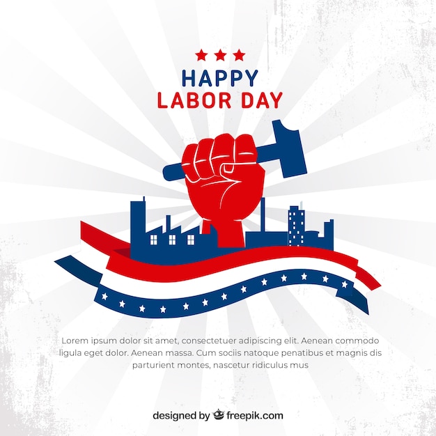 Free Vector labor day background with tools in flat style