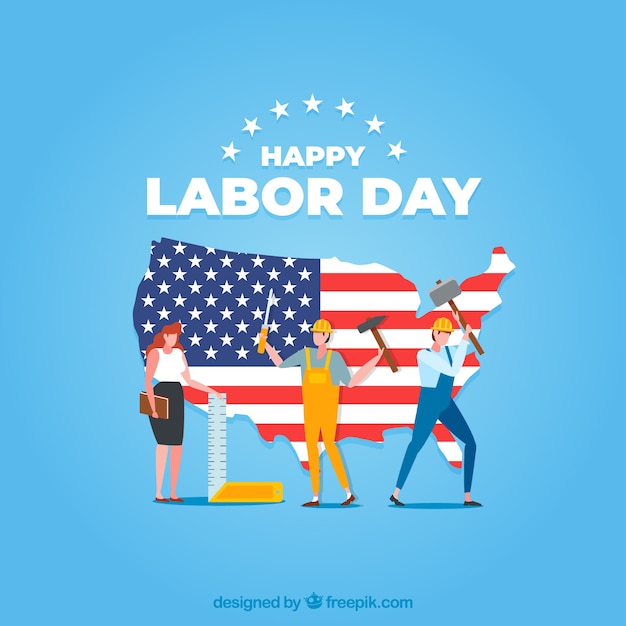 Free Vector labor day background with workers