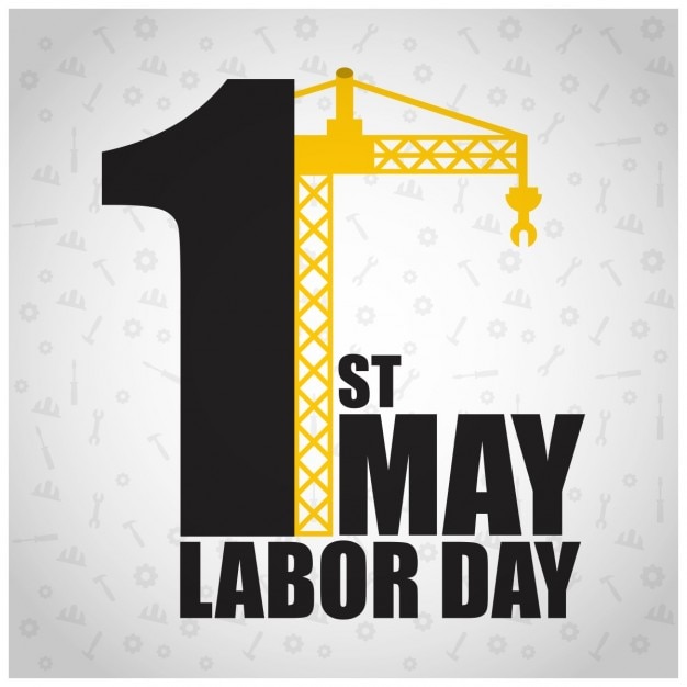 Free Vector labor day background with a yellow crane