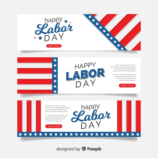 Labor day banner flat design