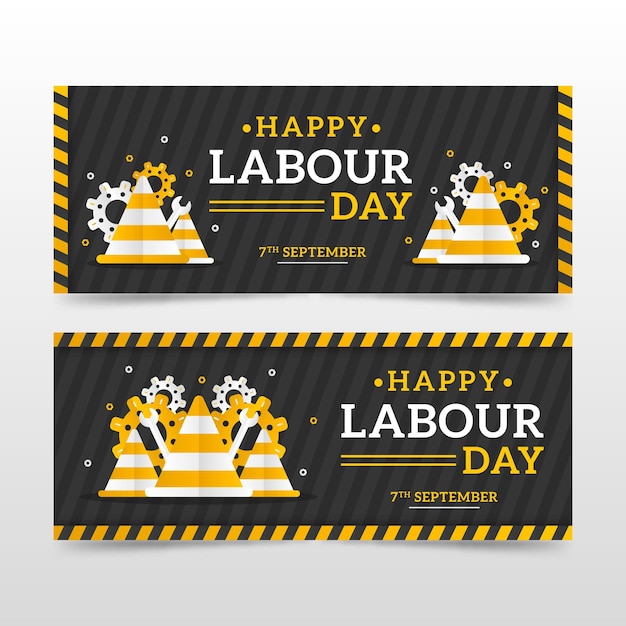 Free vector labor day banner pack