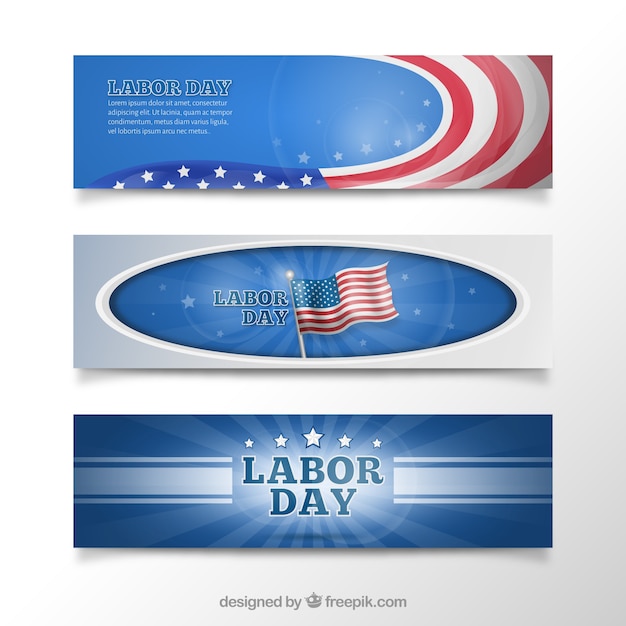 Free vector labor day banners