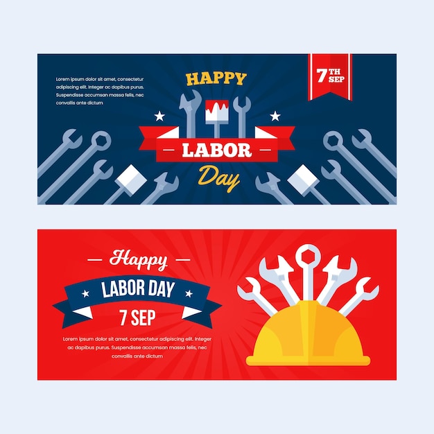 Free Vector labor day banners