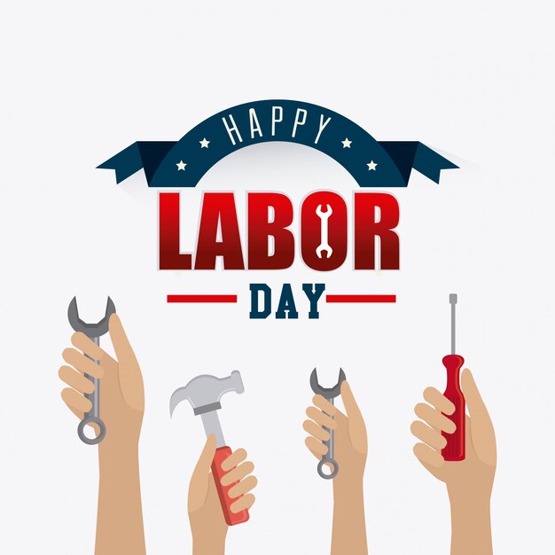 Labor day card design.