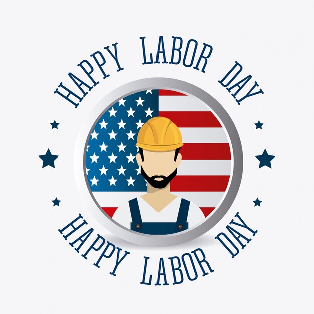 Labor day card design.