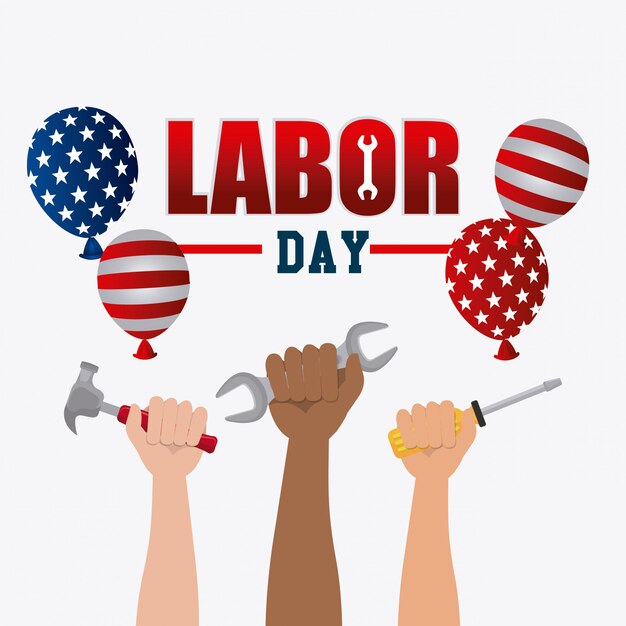 Labor day card design.