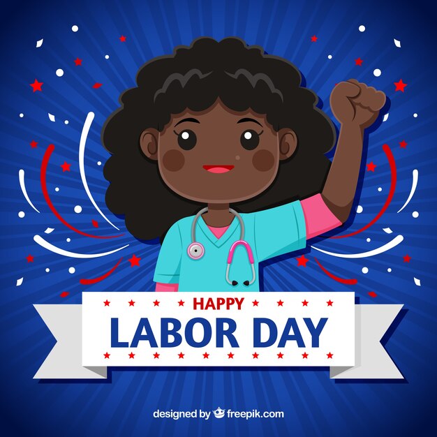 Labor day celebration concept with flat design