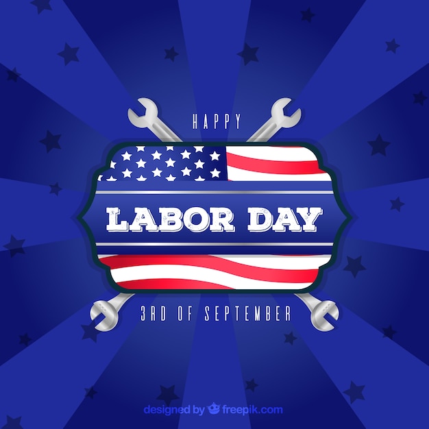 Free Vector labor day celebration with flat design