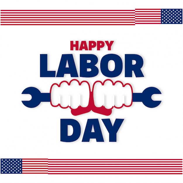 Free Vector labor day design with hands holding wrench