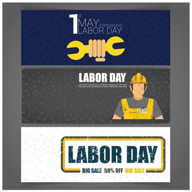 Free Vector labor day discount banners