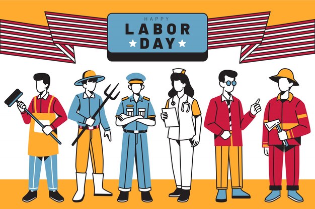 Labor day flat design background