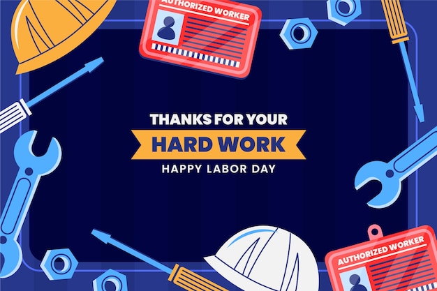 Labor day hand drawn flat background