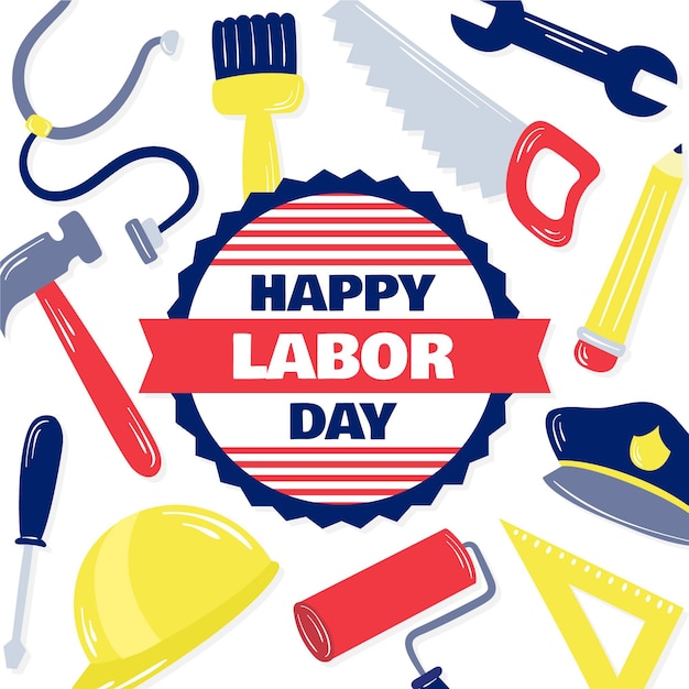 Free Vector labor day hand-drawn