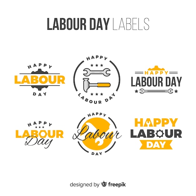 Labor day label collection