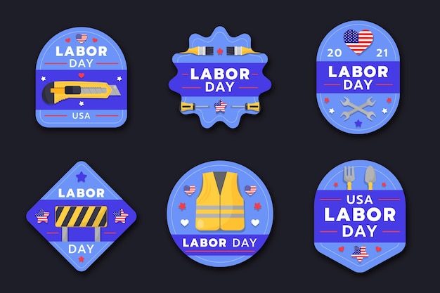 Labor day labels collection