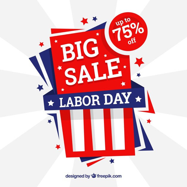 Labor day sale background in flat style