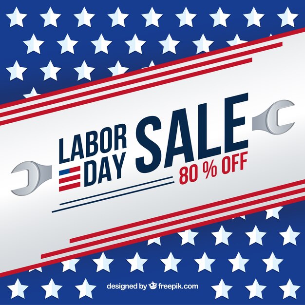 Labor day sale background in flat style