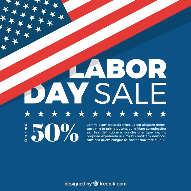 Labor day sale composition with american flag