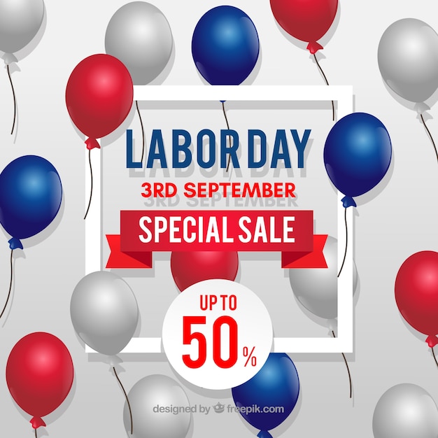 Labor day sale composition with flat design