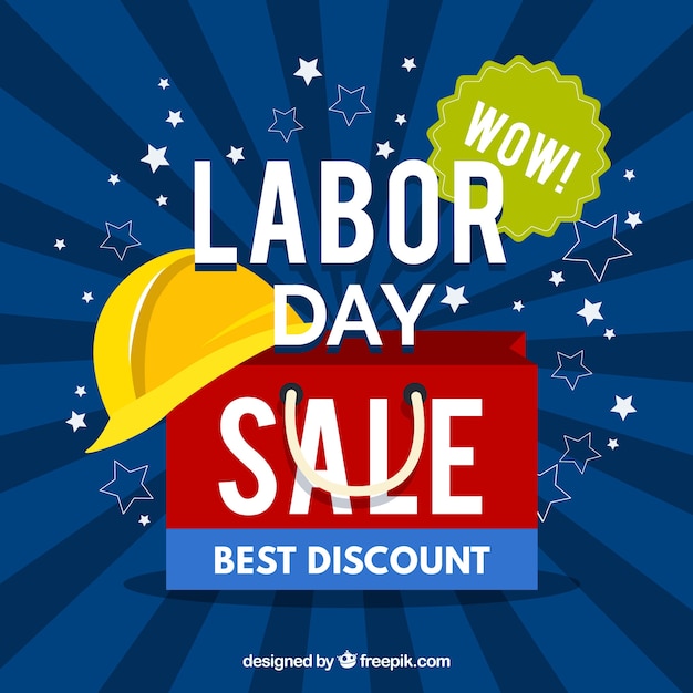 Labor day sale composition with flat design