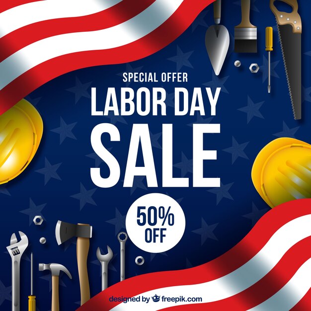 Labor day sale composition with realistic style