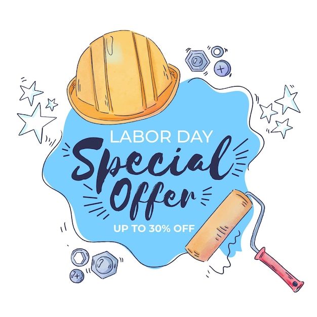 Free Vector labor day sale