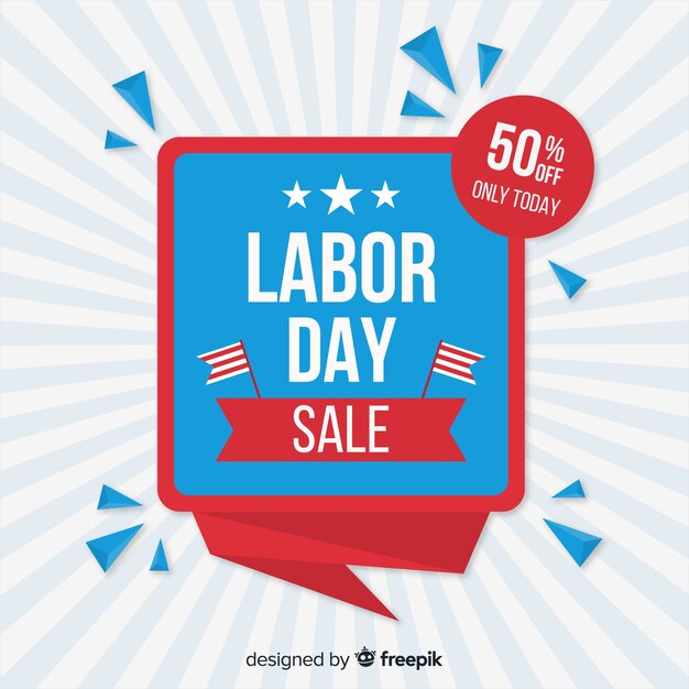 Labor day sales background flat design