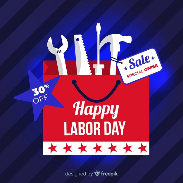 Labor day sales background flat design