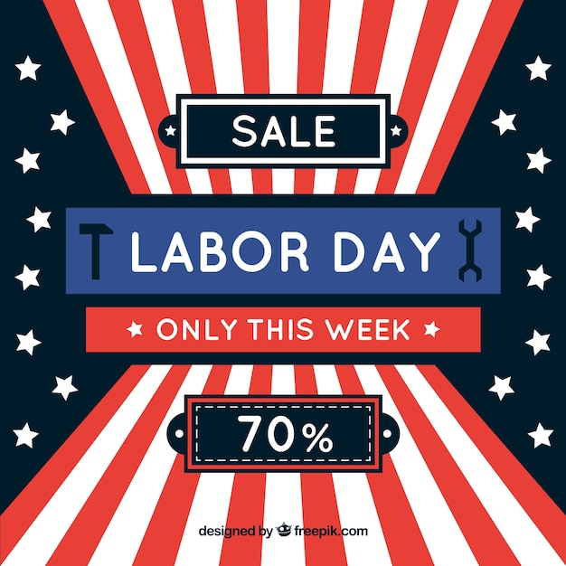 Labor day sales composition with flat design