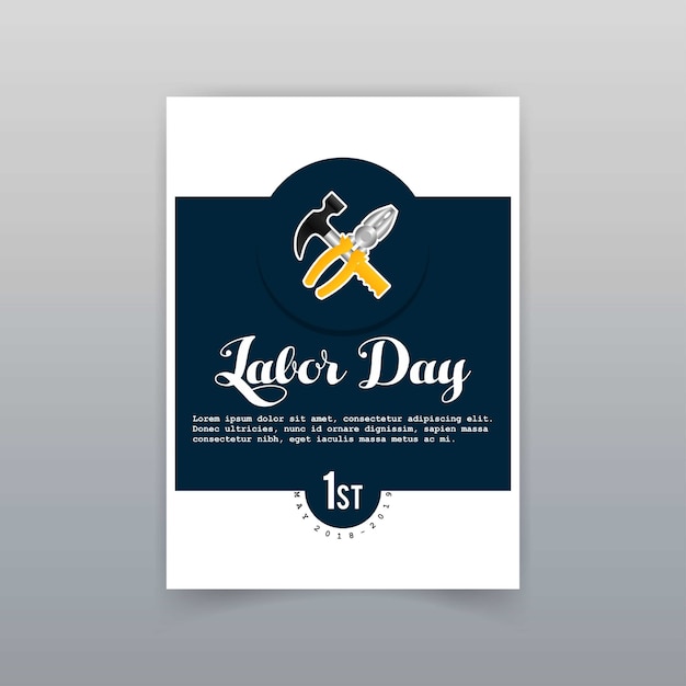 Free Vector labor day typogrpahic card with dark background vector 