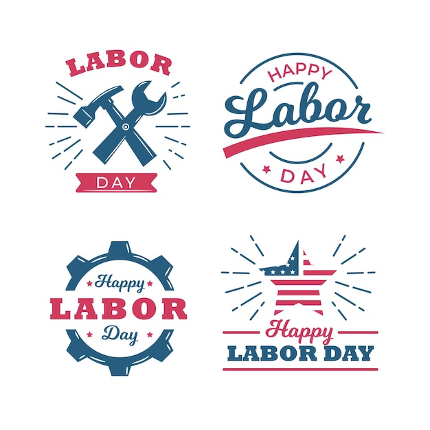 Labor day usa label collection