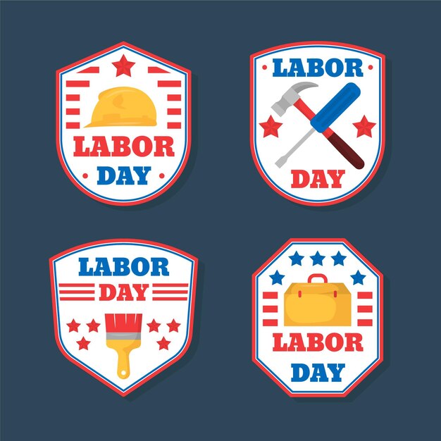 Labor day usa label collection