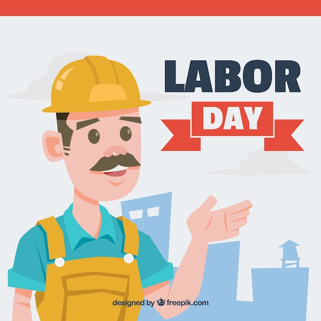 Labor day with worker background