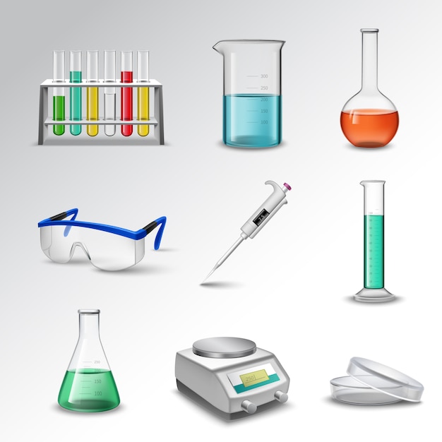 Free vector laboratory equipment icons