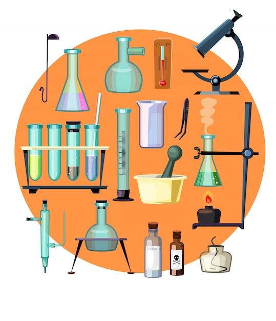 Free vector laboratory equipment set illustration