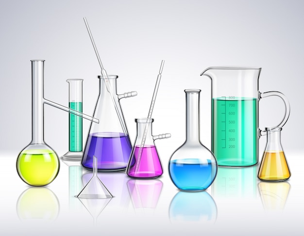 Laboratory Glassware Realistic Composition