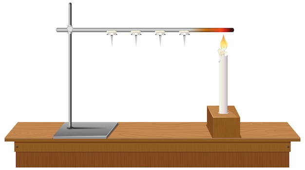 Laboratory stand on desk white background