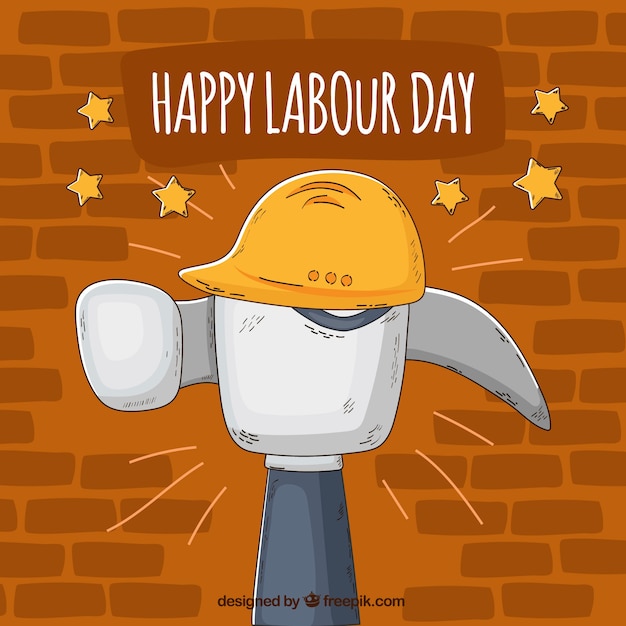 Free Vector labour day background with hammer