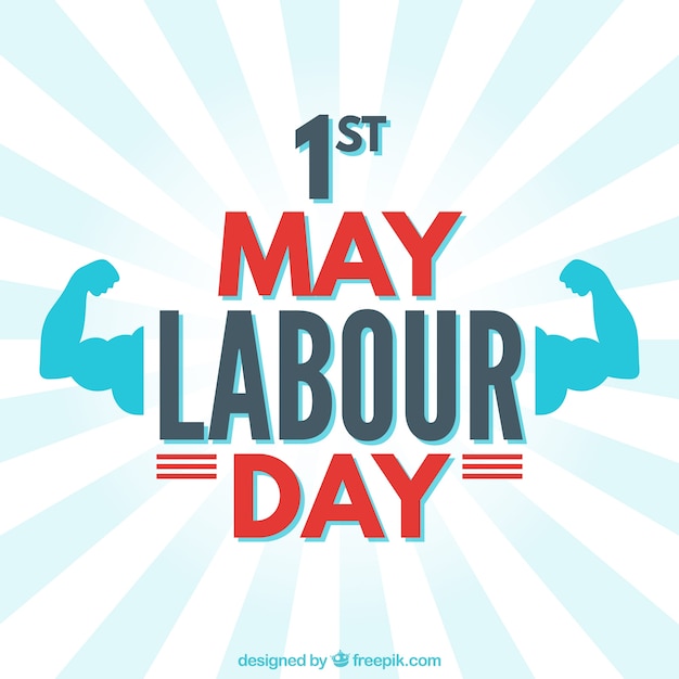 Labour day background with muscles