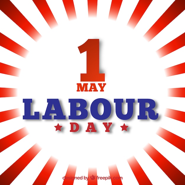 Free Vector labour day background with red and white stripes