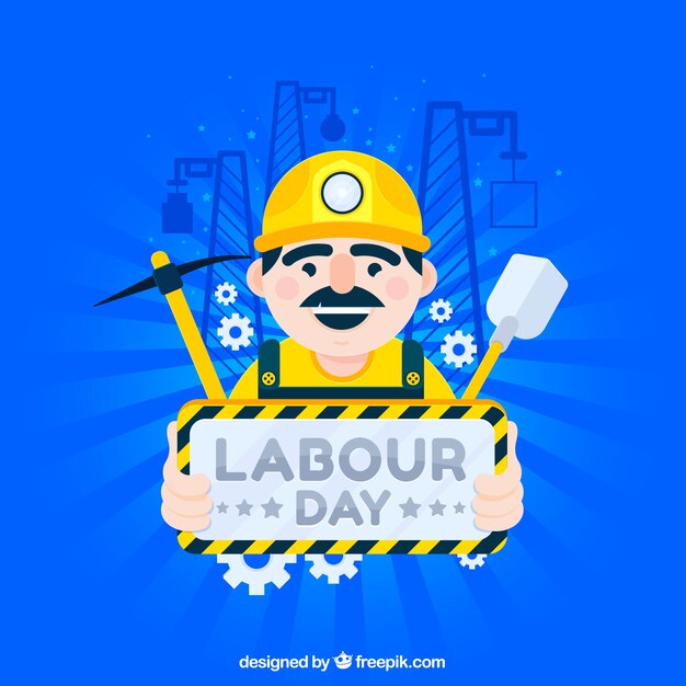 Labour day background with worker 