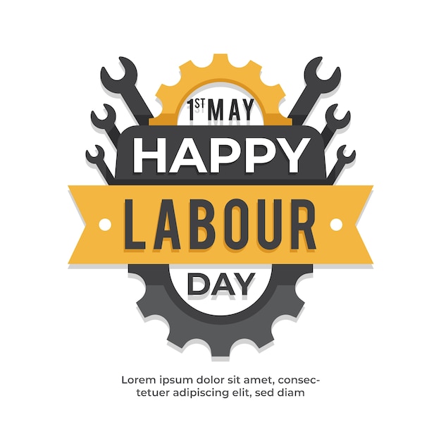 Labour day event flat design