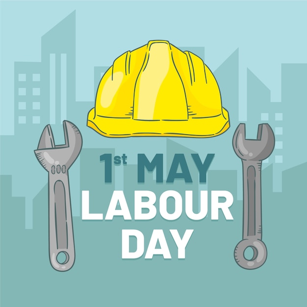 Free vector labour day illustration with safety helmet