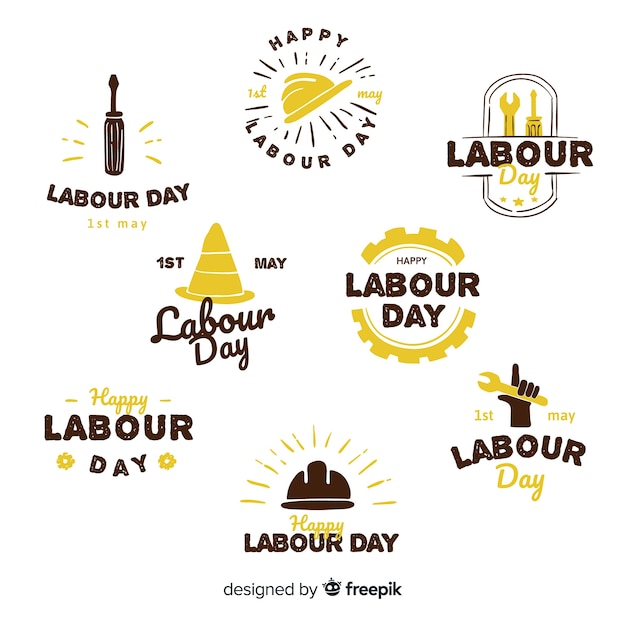 Labour day label collection