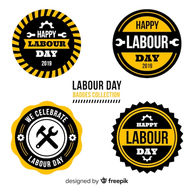 Labour day label collection