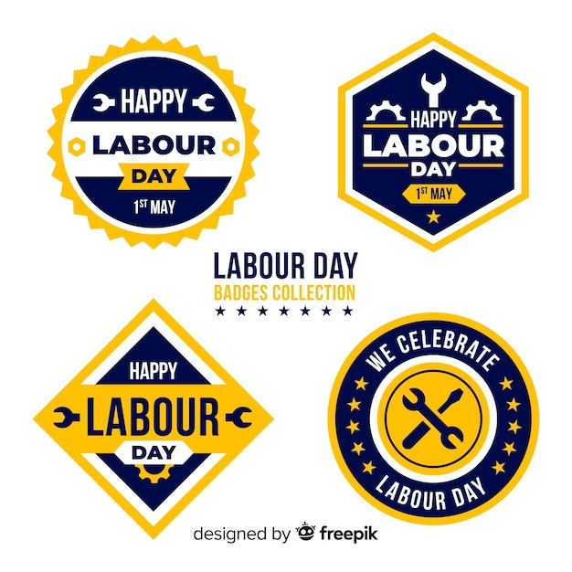 Labour day label collection